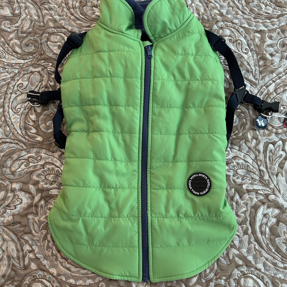 Puppia Green Quilted Dog Coat/Harness XXL